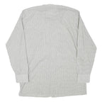 Mens White & Grey Check Cotton Blend Shirt M Classic Button Front Pocket