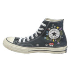 CONVERSE Chuck 70 Womens High Top Trainers Black Canvas UK 6.5 Floral Embroidery