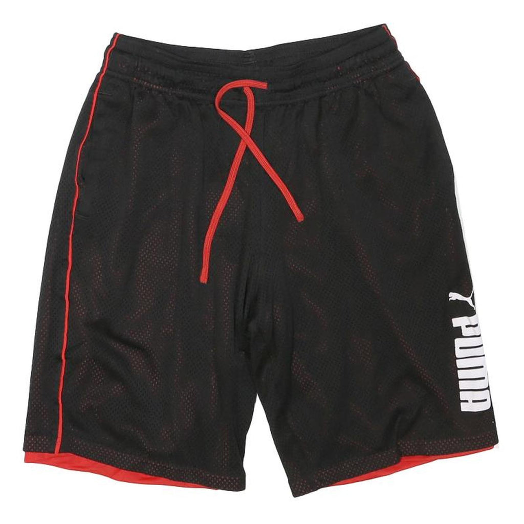 PUMA Mens Shorts Black & Red Sports Casual M W28 Lightweight Drawstring