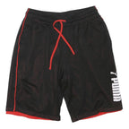 PUMA Mens Shorts Black & Red Sports Casual M W28 Lightweight Drawstring