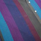 VAN HEUSEN Mens Blue & Purple Striped Shirt L Classic Cotton Long Sleeve Casual