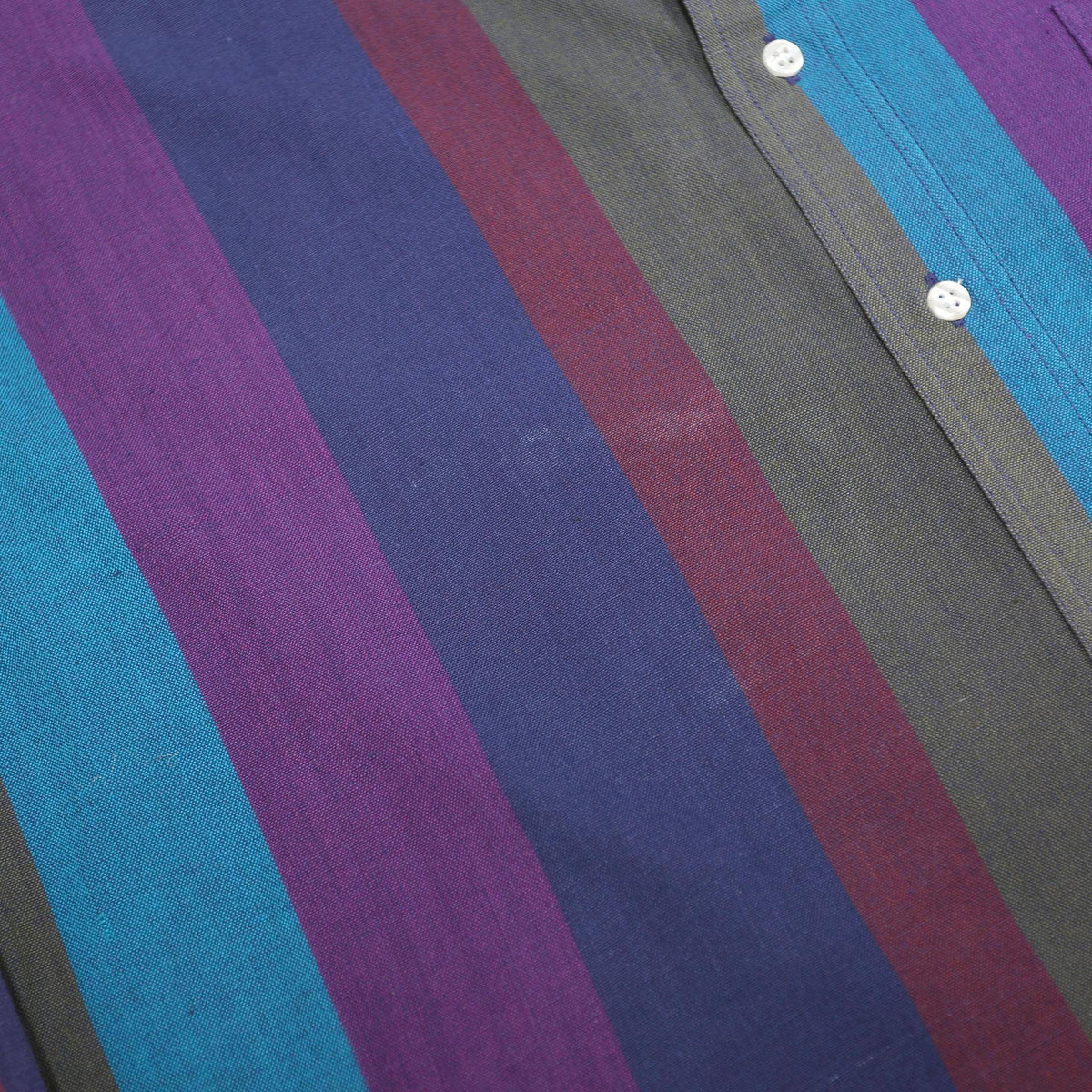 VAN HEUSEN Mens Blue & Purple Striped Shirt L Classic Cotton Long Sleeve Casual