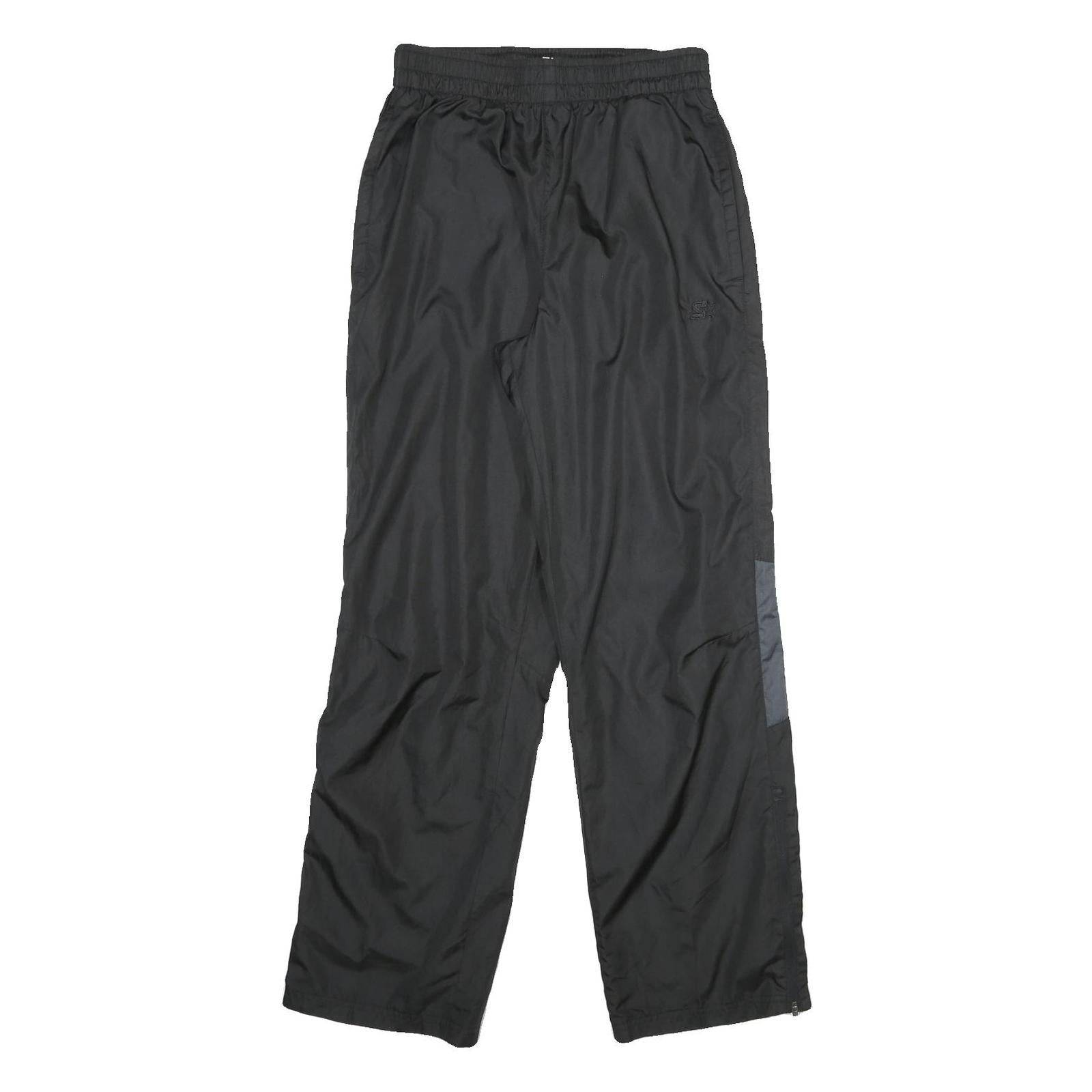 STARTER Mens Joggers Black S W26 L30 Polyester Relaxed Straight Drawstring