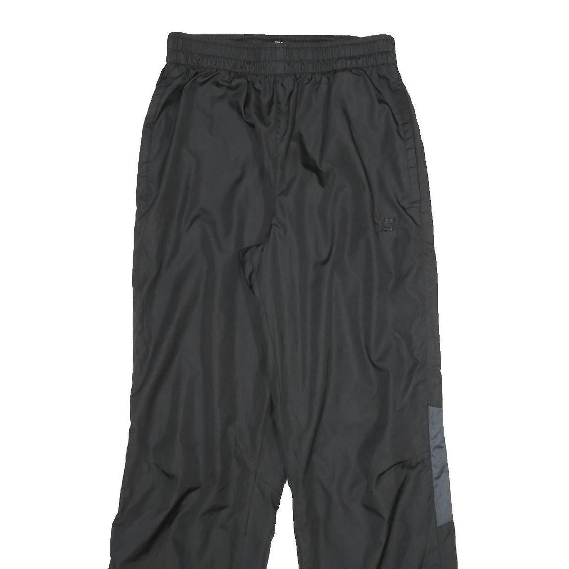 STARTER Mens Joggers Black S W26 L30 Polyester Relaxed Straight Drawstring