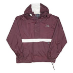 HOLLOWAY Womens Maroon & White Zip Nylon Jacket XL Plain Lightweight Rainwear
