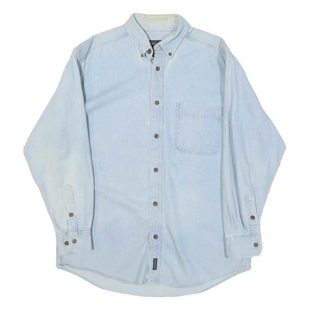 WOOLRICH Mens Blue Cotton Blend Shirt M Casual Button-Down Collar Long Sleeve