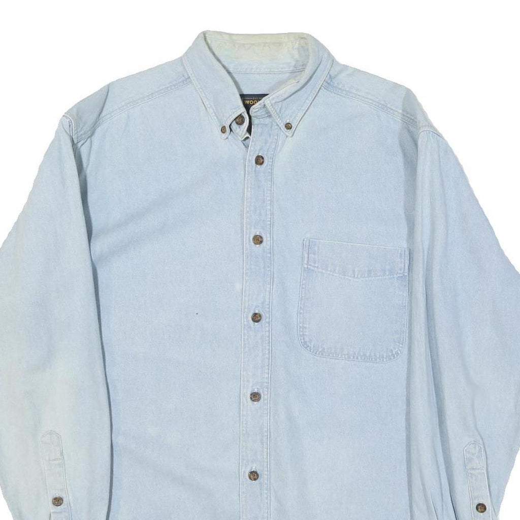 WOOLRICH Mens Blue Cotton Blend Shirt M Casual Button-Down Collar Long Sleeve