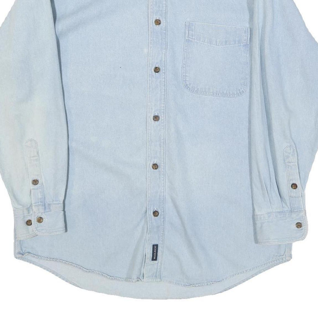 WOOLRICH Mens Blue Cotton Blend Shirt M Casual Button-Down Collar Long Sleeve