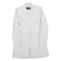 ZARA BASIC Womens White Herringbone Jacket S Polyester Blend Button Closure