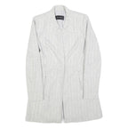 ZARA BASIC Womens White Herringbone Jacket S Polyester Blend Button Closure