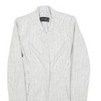 ZARA BASIC Womens White Herringbone Jacket S Polyester Blend Button Closure