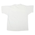 Mens White Cotton Blend Wolves Graphic T-Shirt M Short Sleeve Crew Neck Nature