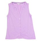 BODEN Womens Off Shoulder Vest Purple V-Neck Sleeveless UK 12