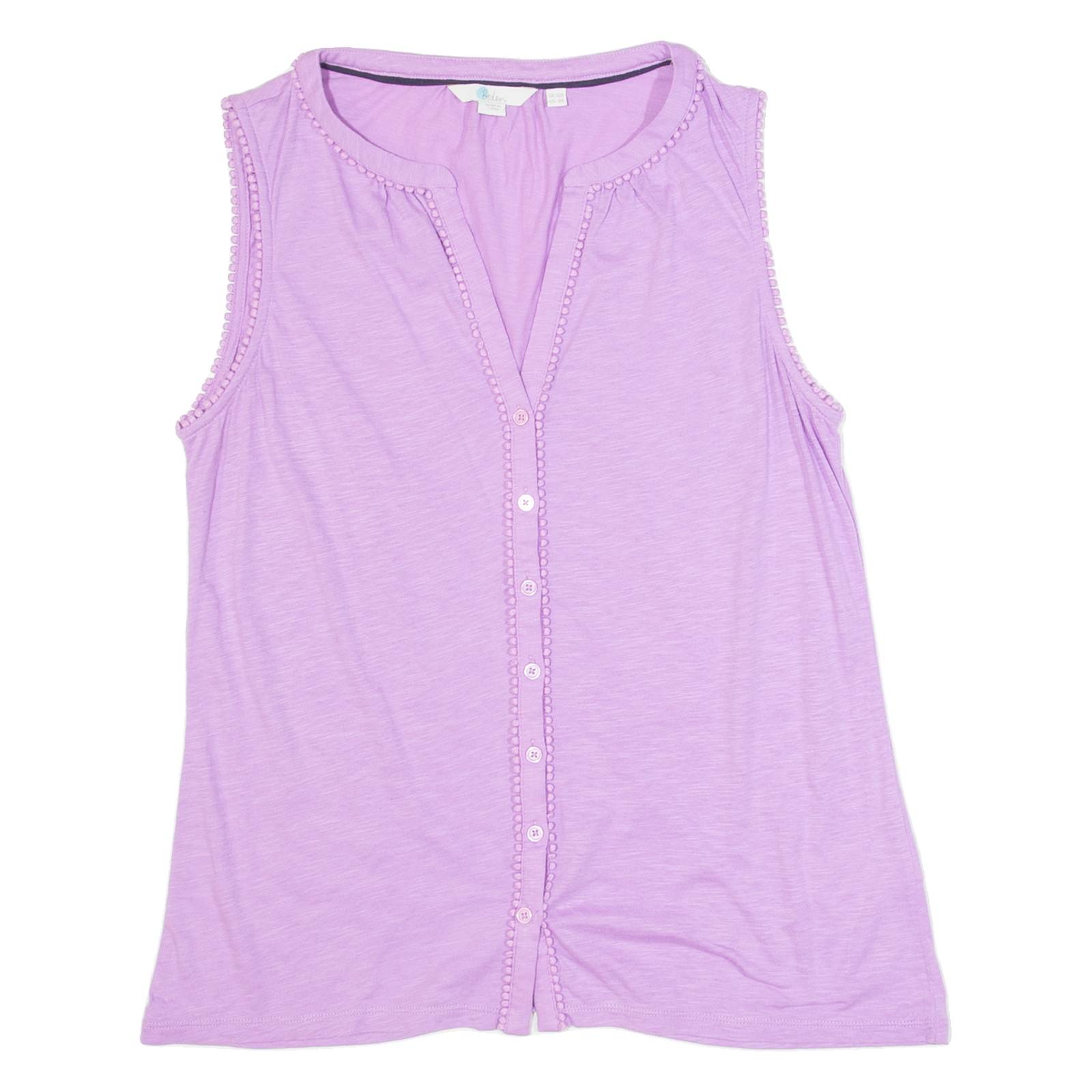 BODEN Womens Off Shoulder Vest Purple V-Neck Sleeveless UK 12