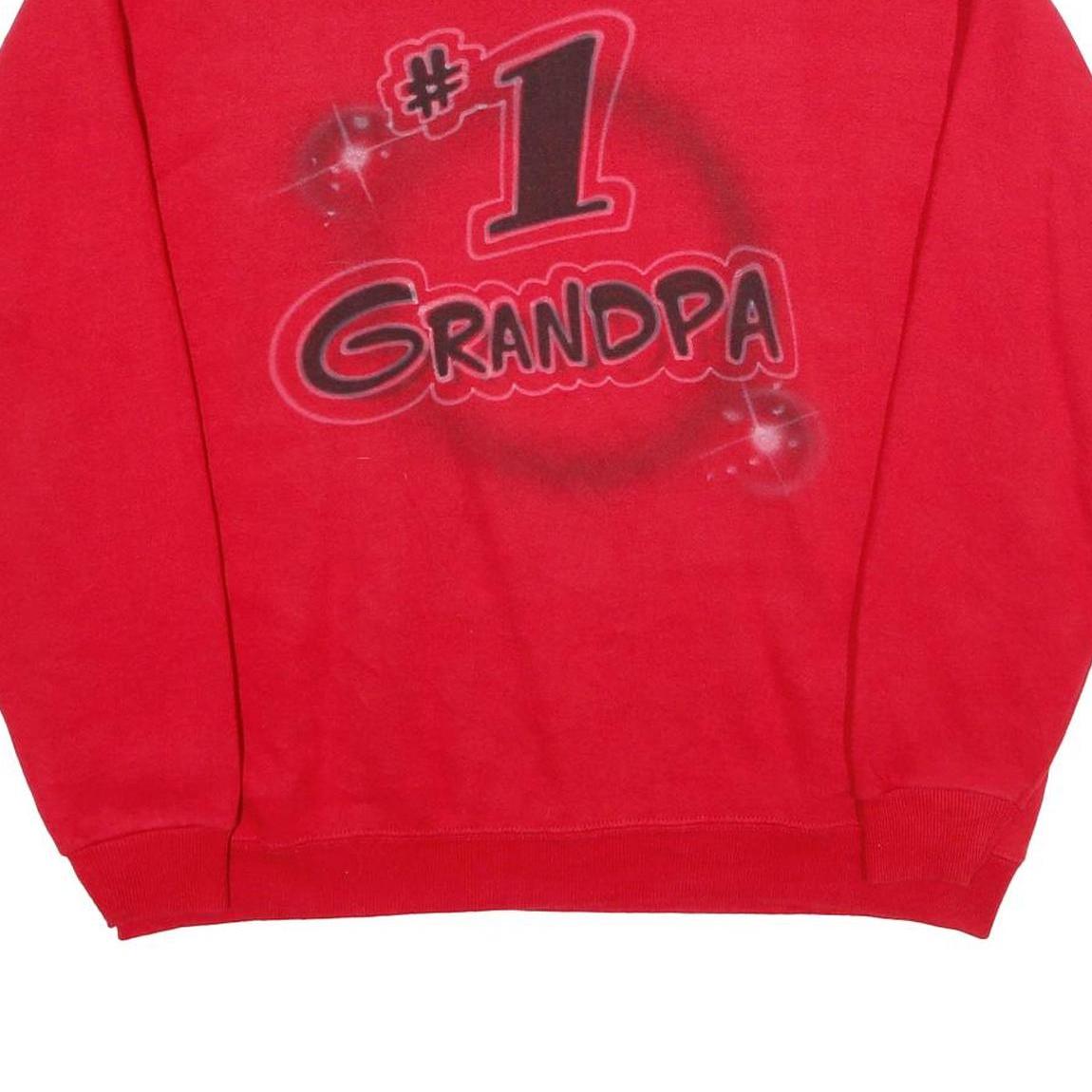 LEE Mens Red #1 Grandpa Crew Neck XL Cotton Blend Sweatshirt Pullover
