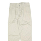 DOCKERS Mens Regular Fit Beige Cotton Blend Zip Trousers W33 L32 Classic