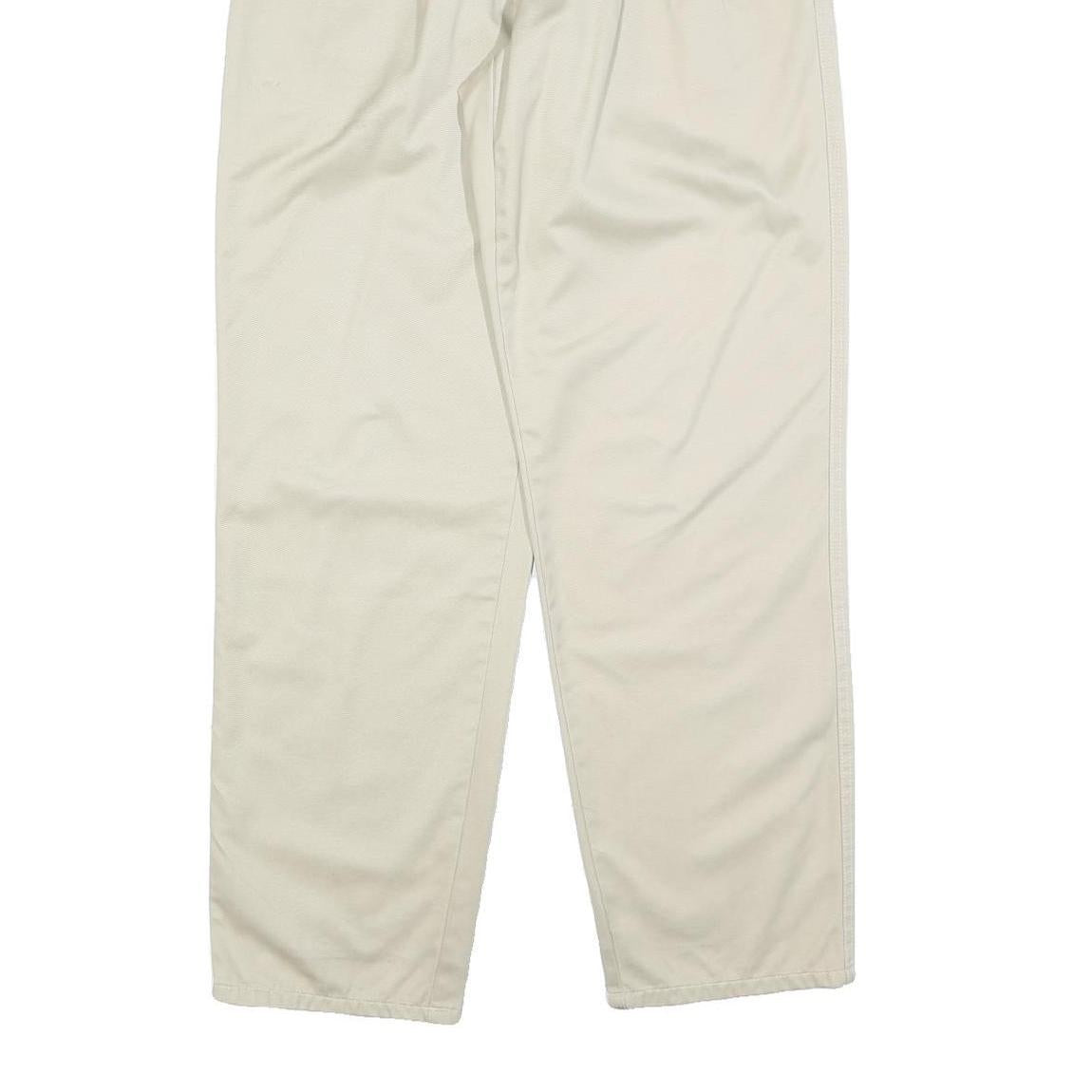 DOCKERS Mens Regular Fit Beige Cotton Blend Zip Trousers W33 L32 Classic