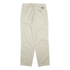 DOCKERS Mens Regular Fit Beige Cotton Blend Zip Trousers W33 L32 Classic