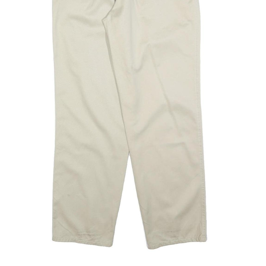 DOCKERS Mens Regular Fit Beige Cotton Blend Zip Trousers W33 L32 Classic
