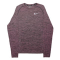 NIKE Mens Maroon Running Long Sleeve Crew Neck T-Shirt S Activewear
