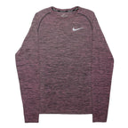 NIKE Mens Maroon Running Long Sleeve Crew Neck T-Shirt S Activewear