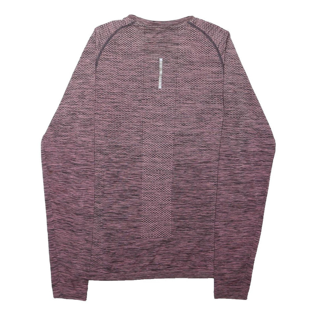 NIKE Mens Maroon Running Long Sleeve Crew Neck T-Shirt S Activewear