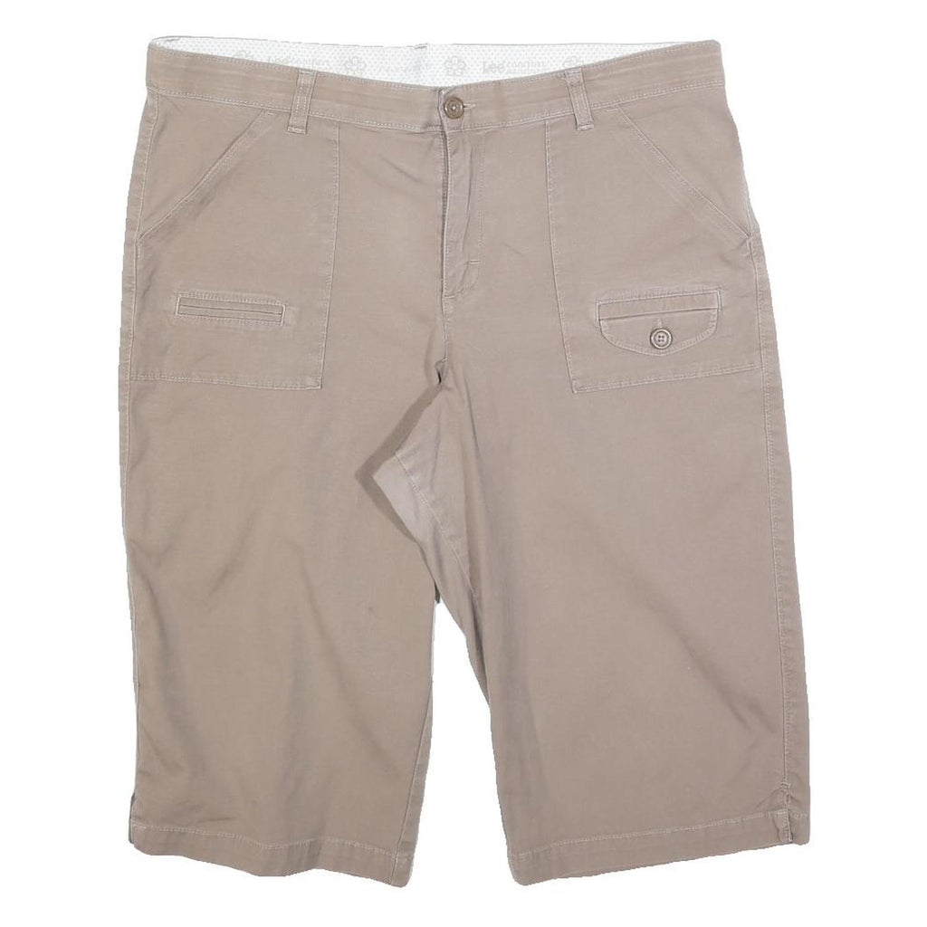 LEE Womens Shorts Beige Casual XL W38 Cotton Blend Comfortable Pockets