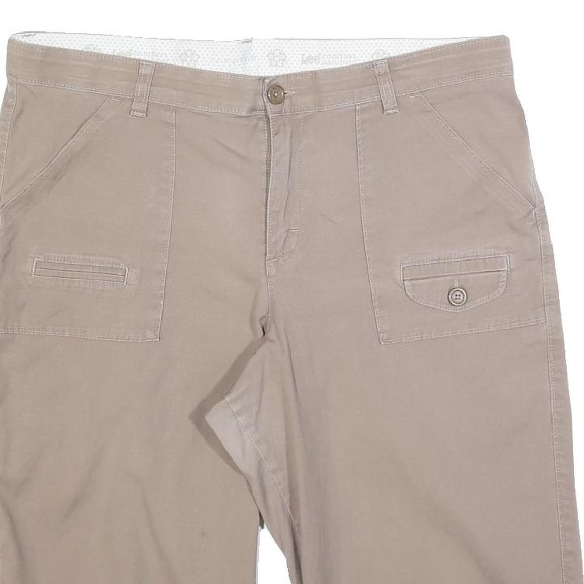 LEE Womens Shorts Beige Casual XL W38 Cotton Blend Comfortable Pockets