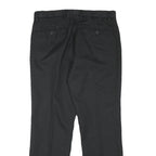 DOCKERS Mens Regular Black Cotton Blend Trousers W31 L27 Zip Closure Classic Fit