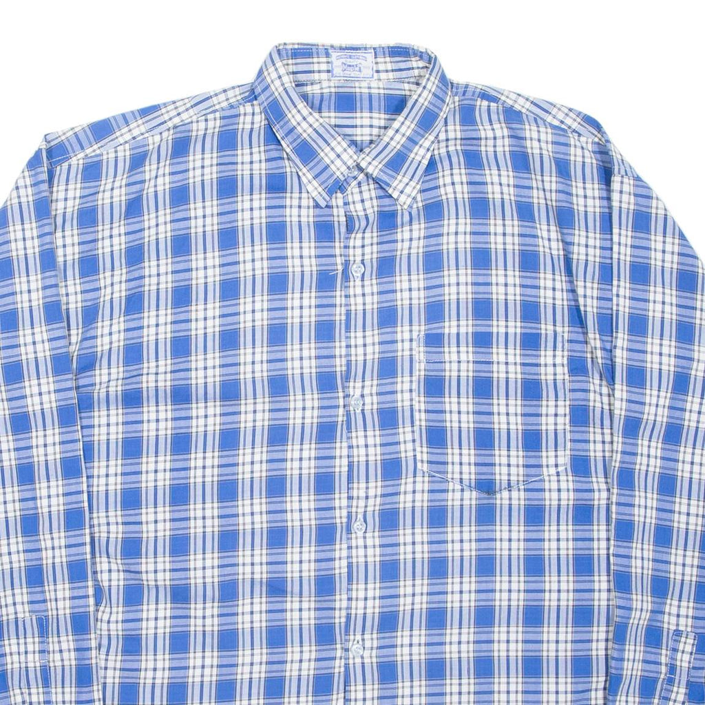 MAPLE Mens Plain Shirt Blue Striped Long Sleeve S