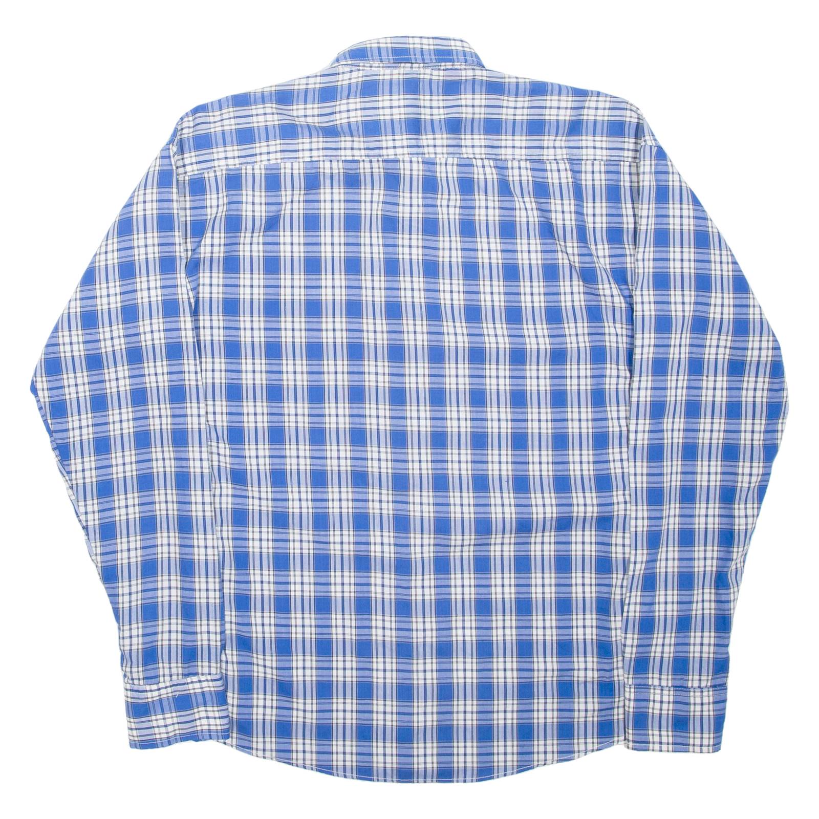 MAPLE Mens Plain Shirt Blue Striped Long Sleeve S