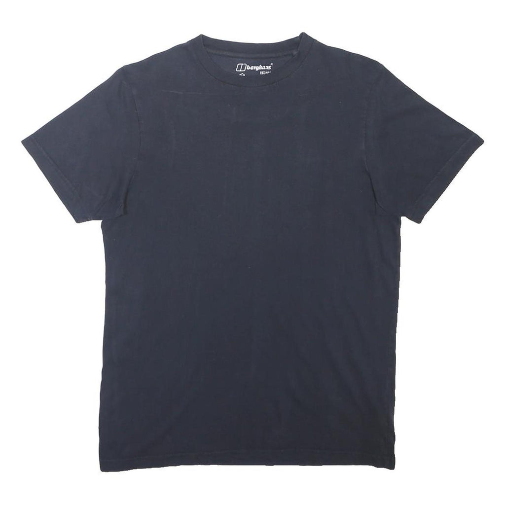 BERGHAUS Mens Black T-Shirt S Short Sleeve Crew Neck Plain Casual Cotton Blend