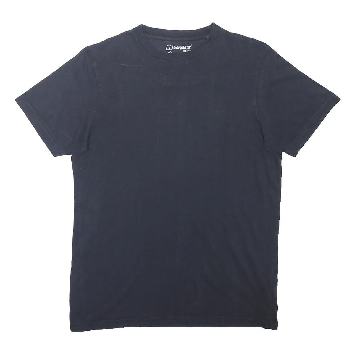 BERGHAUS Mens Black T-Shirt S Short Sleeve Crew Neck Plain Casual Cotton Blend