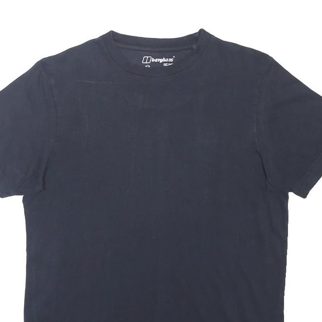 BERGHAUS Mens Black T-Shirt S Short Sleeve Crew Neck Plain Casual Cotton Blend