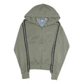 ADIDAS ORIGINALS Mens Green & Black Hooded Jacket S Polyester Blend Zip