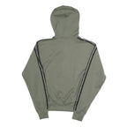 ADIDAS ORIGINALS Mens Green & Black Hooded Jacket S Polyester Blend Zip