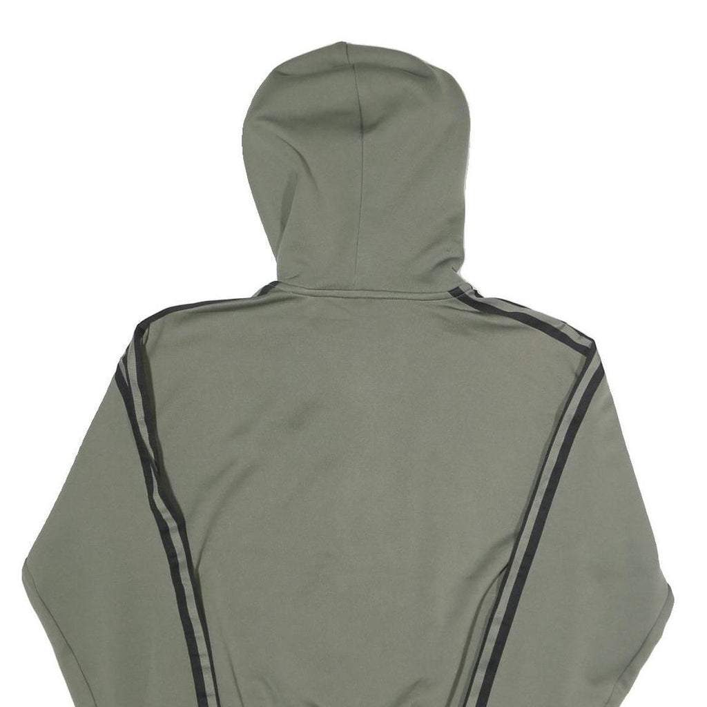 ADIDAS ORIGINALS Mens Green & Black Hooded Jacket S Polyester Blend Zip