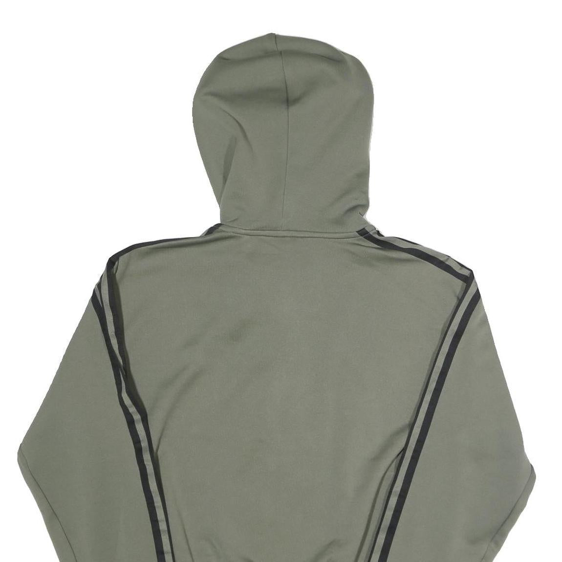 ADIDAS ORIGINALS Mens Green & Black Hooded Jacket S Polyester Blend Zip