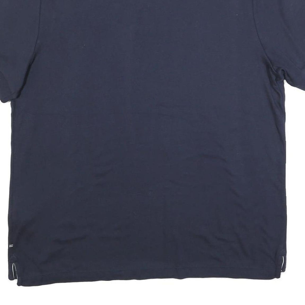 NAUTICA Mens Navy Blue Short Sleeve Plain Polo Shirt L Cotton Blend Comfortable