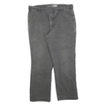 CARHARTT Mens Relaxed Fit Grey Cotton Blend Zip Trousers W36 L28 Casual Workwear