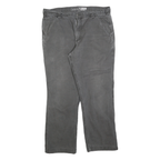 CARHARTT Mens Relaxed Fit Grey Cotton Blend Zip Trousers W36 L28 Casual Workwear