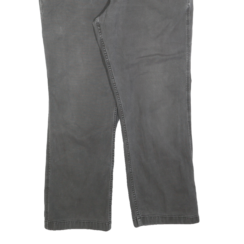 CARHARTT Mens Relaxed Fit Grey Cotton Blend Zip Trousers W36 L28 Casual Workwear