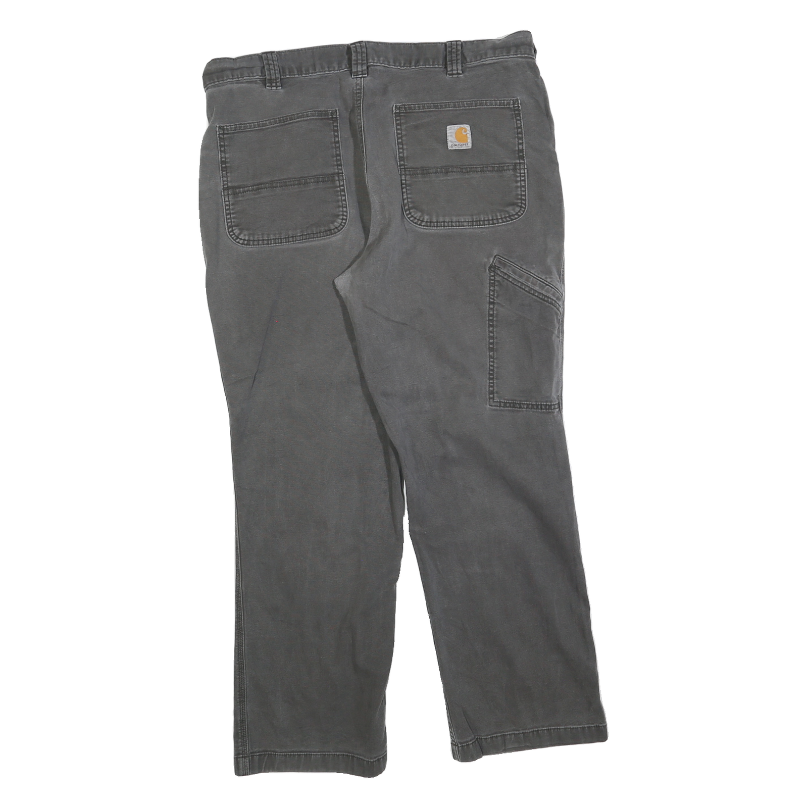 CARHARTT Mens Relaxed Fit Grey Cotton Blend Zip Trousers W36 L28 Casual Workwear