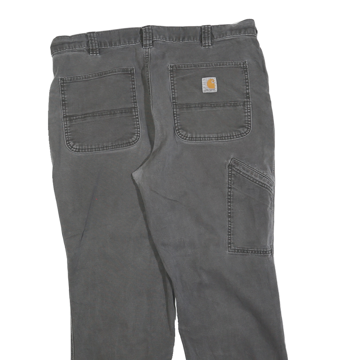 CARHARTT Mens Relaxed Fit Grey Cotton Blend Zip Trousers W36 L28 Casual Workwear