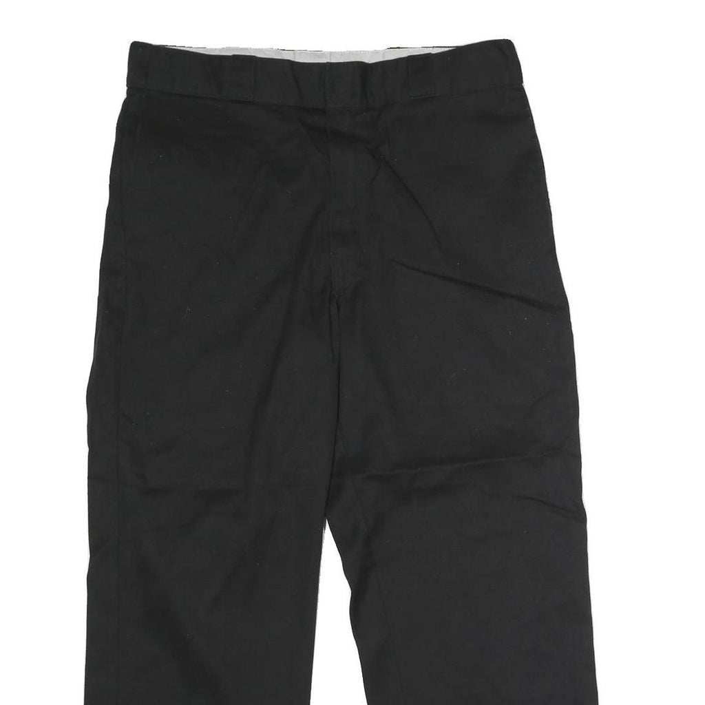 DICKIES Mens Black Classic Straight Leg Trousers W36 L28 Workwear Zip Closure