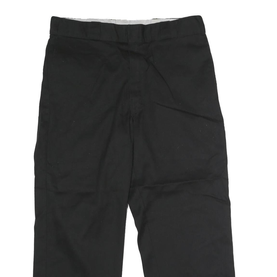 DICKIES Mens Black Classic Straight Leg Trousers W36 L28 Workwear Zip Closure