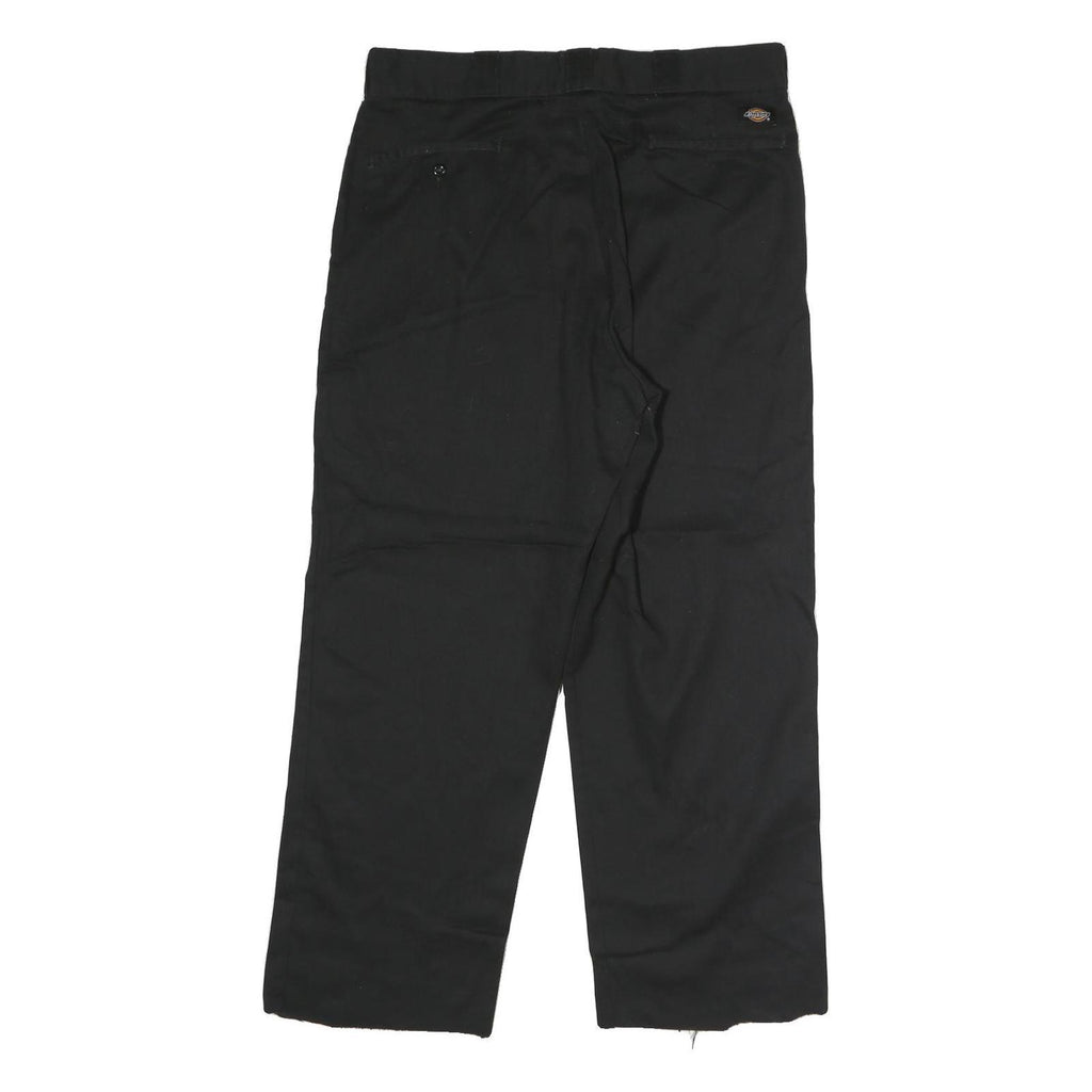 DICKIES Mens Black Classic Straight Leg Trousers W36 L28 Workwear Zip Closure