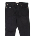 LEVI'S Wedgie BIG E Distressed Womens Jeans Black Regular Tapered W32 L24