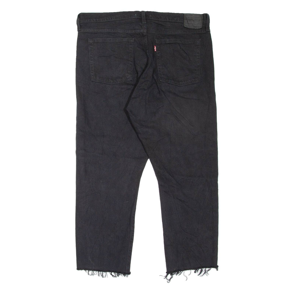 LEVI'S Wedgie BIG E Distressed Womens Jeans Black Regular Tapered W32 L24