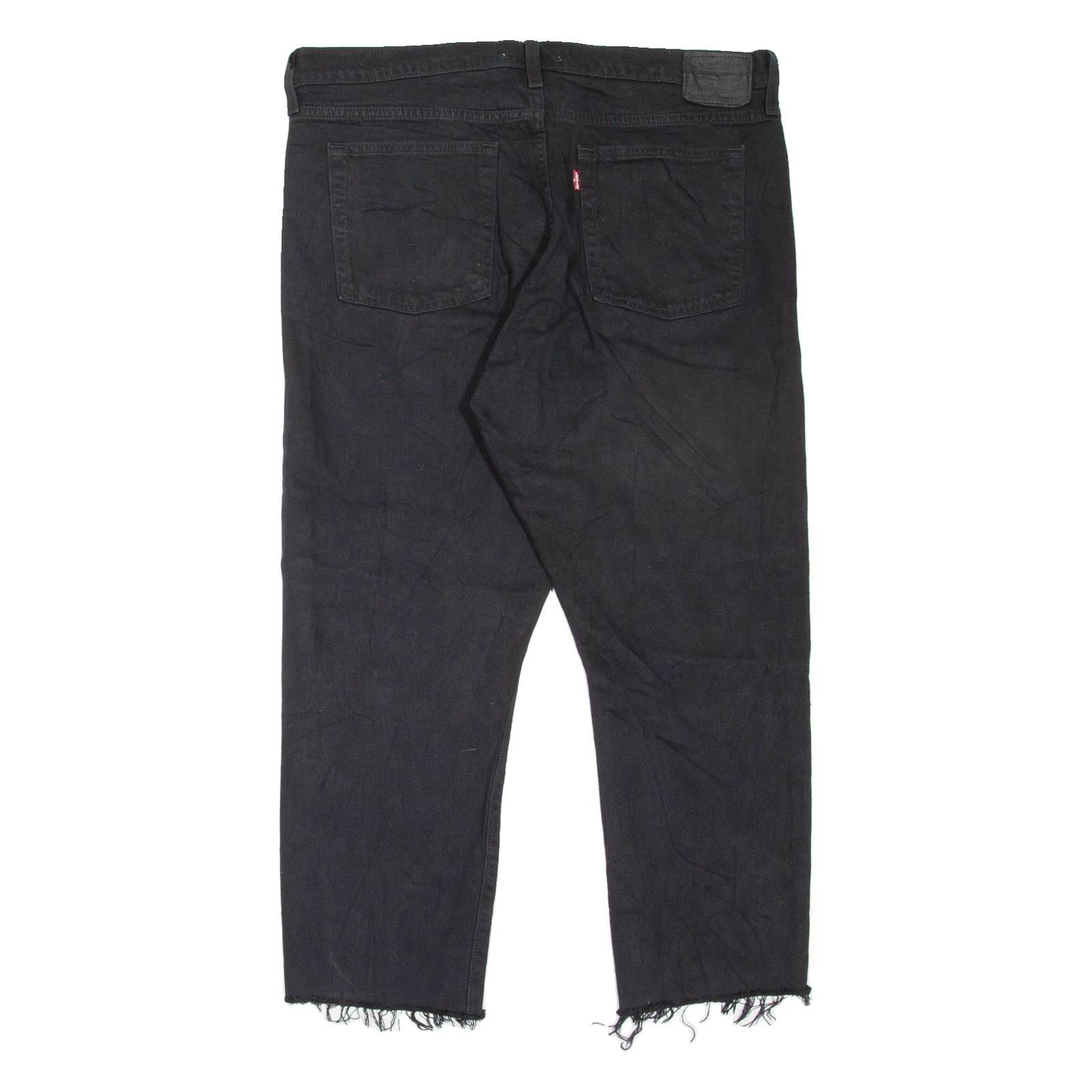 LEVI'S Wedgie BIG E Distressed Womens Jeans Black Regular Tapered W32 L24